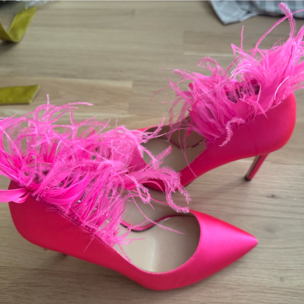 Pink Ostrich Feather Heels - Picture 5 of 8